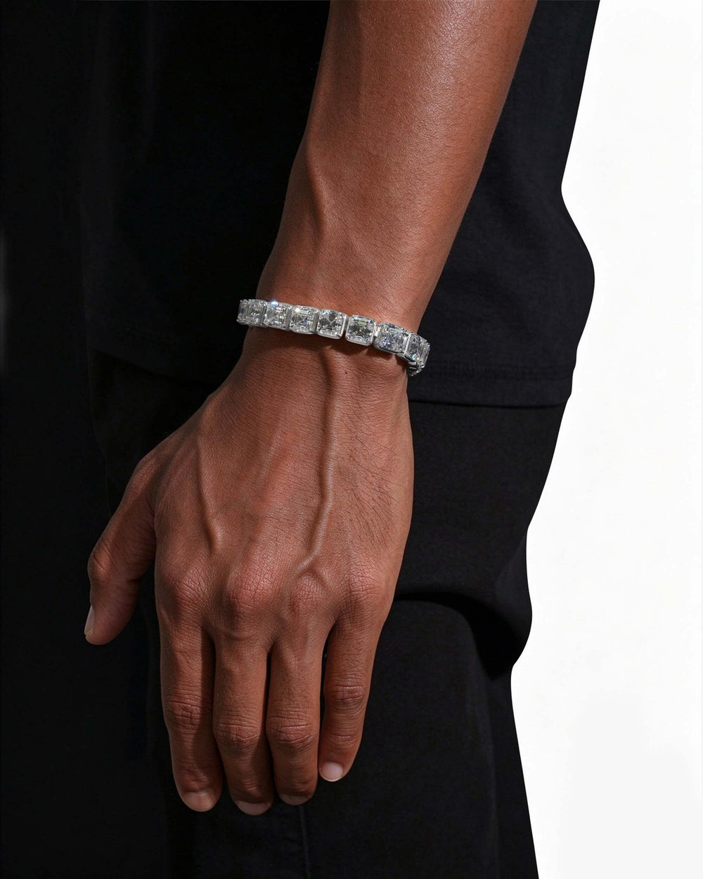 9mm moissanite asscher cut bracelet icecartel model 2