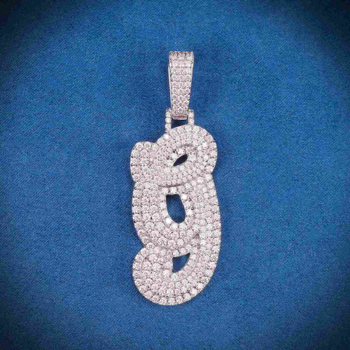 "9" Custom Moissanite Pendant 14K Gold 1