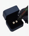 9MM Moissanite Halo Stud Earrings 14K Gold - Yellow Gold