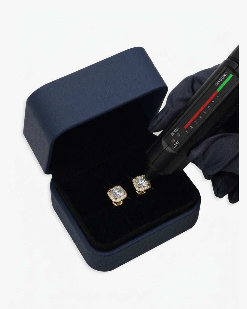 9MM Moissanite Halo Stud Earrings 14K Gold - Yellow Gold
