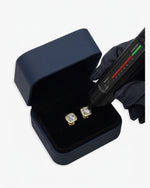 9MM Moissanite Halo Stud Earrings 14K Gold - Yellow Gold