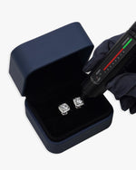 9MM Moissanite Halo Stud Earrings 14K Gold - White Gold