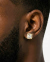 9MM Moissanite Halo Stud Earrings 14K Gold - Yellow Gold