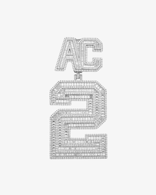 "AC" Custom Moissanite Pendant 14K Gold 1