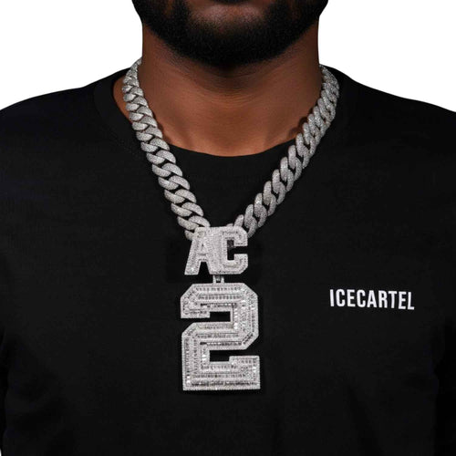 "AC" Custom Moissanite Pendant 14K Gold model