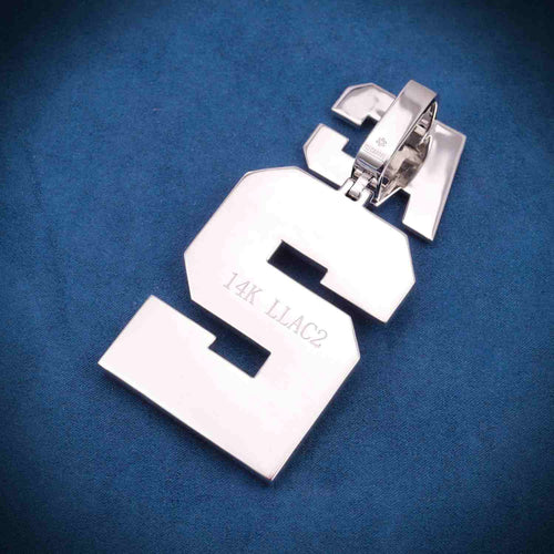 "AC" Custom Moissanite Pendant 14K Gold back