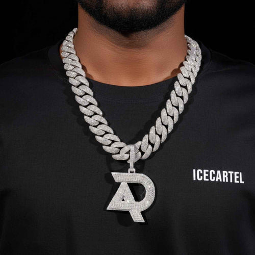 "AD" Custom Moissanite Pendant 14K Gold model31