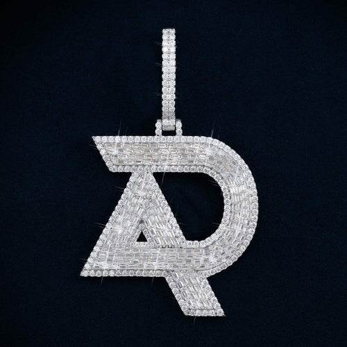 "AD" Custom Moissanite Pendant 14K Gold back