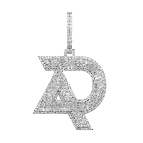 "AD" Custom Moissanite Pendant 14K Gold back 