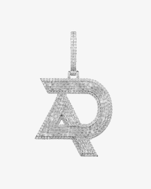 "AD" Custom Moissanite Pendant 14K Gold back 