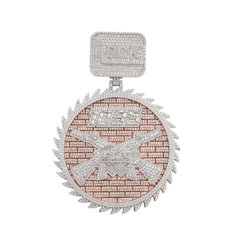 AK Custom Moissanite Circle Pendant 14K Gold ICECARTEL white