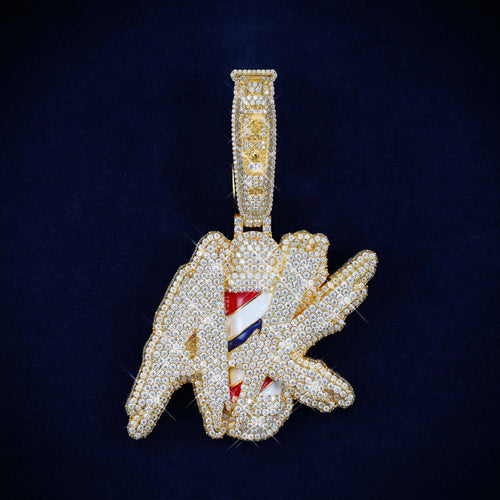 AK Pole Custom Moissanite circle Pendant 14K Gold icecartel main
