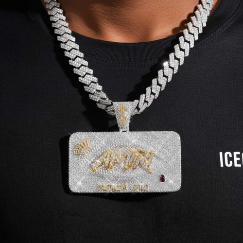 AMIRI Custom Moissanite Name Pendant 14K Gold ICECARTEL model1