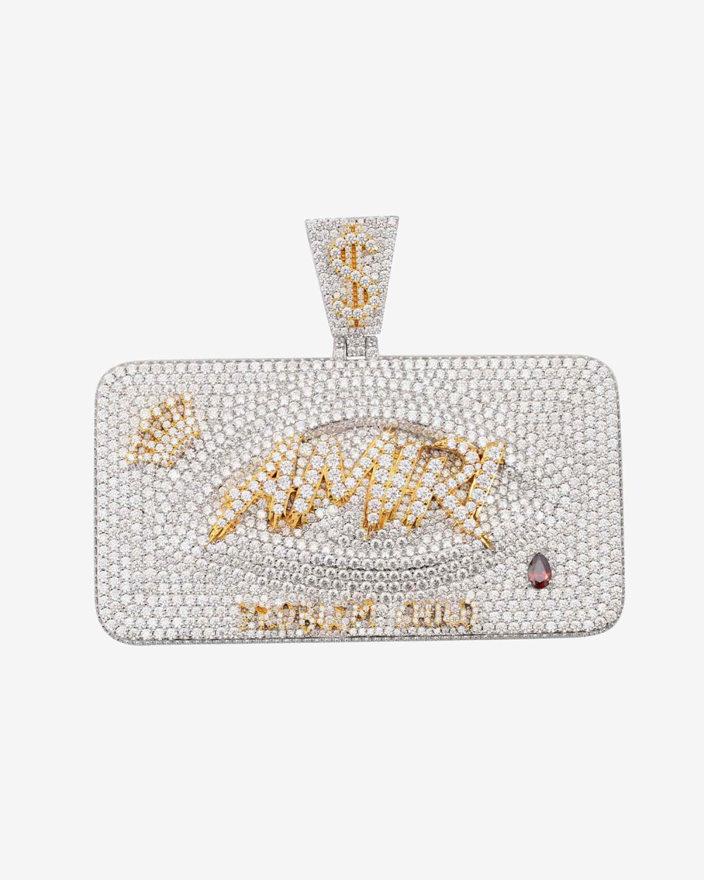 AMIRI Custom Moissanite Name Pendant 14K Gold ICECARTEL white