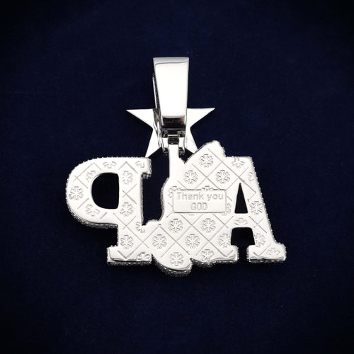 AP Praying Hands Custom Moissanite Logo Pendant 14K Gold icecartel back