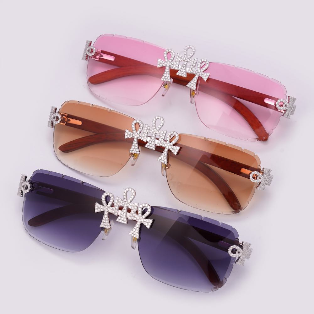 Ankh Moissanite Sunglasses 14k Gold All Colors