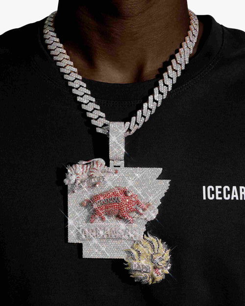 Arkansas custom logo moissanite pendant 14k gold icecartel model
