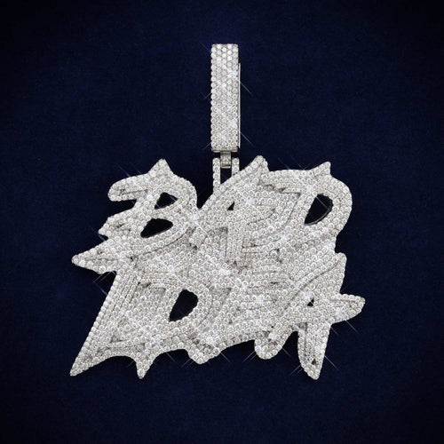 BAD IDEA Custom Moissanite Name Pendant 14K Gold icecartel main