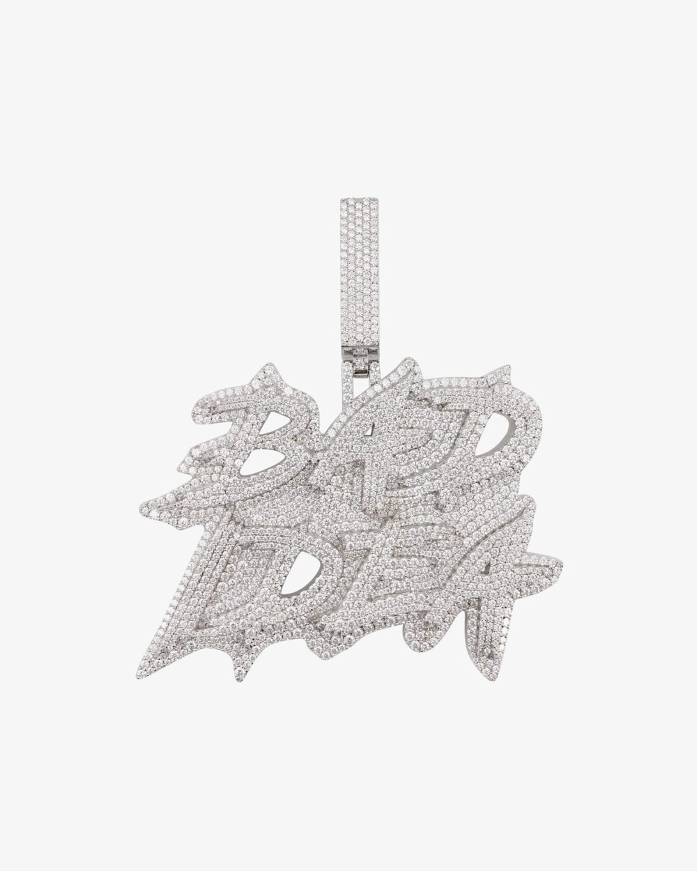 BAD IDEA Custom Moissanite Name Pendant 14K Gold icecartel white