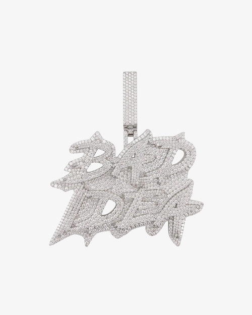 BAD IDEA Custom Moissanite Name Pendant 14K Gold icecartel white