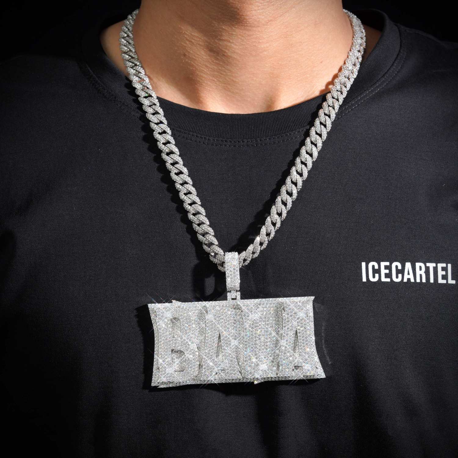 BALA Custom Moissanite Name Pendant 14K Gold ICECARTEL model