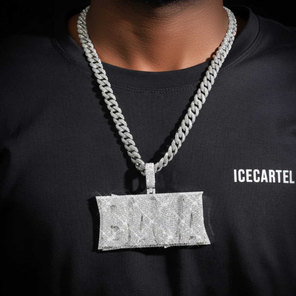 BALA Custom Moissanite Name Pendant 14K Gold ICECARTEL model1