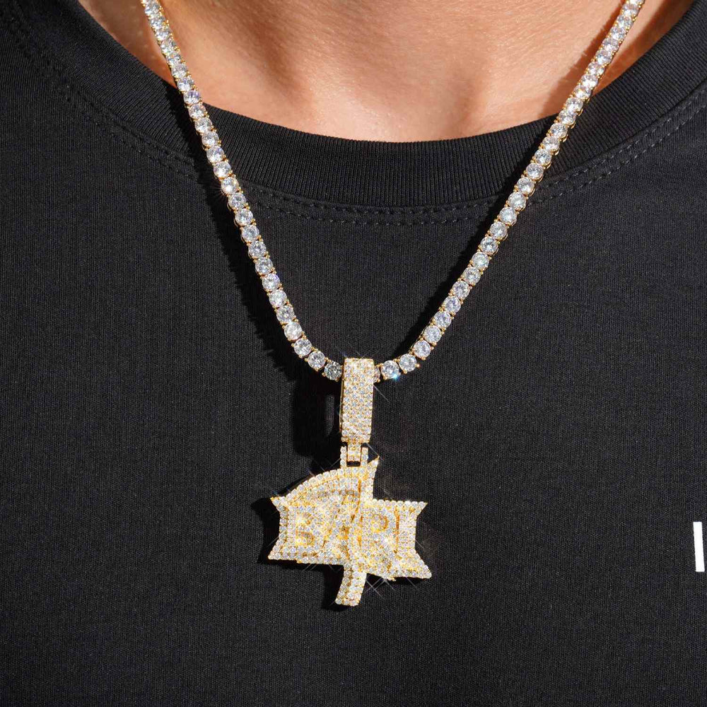 BARI Custom Moissanite Name Pendant 14K Gold iCECARTEL model
