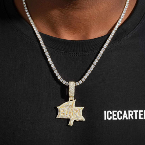 BARI Custom Moissanite Name Pendant 14K Gold iCECARTEL model1