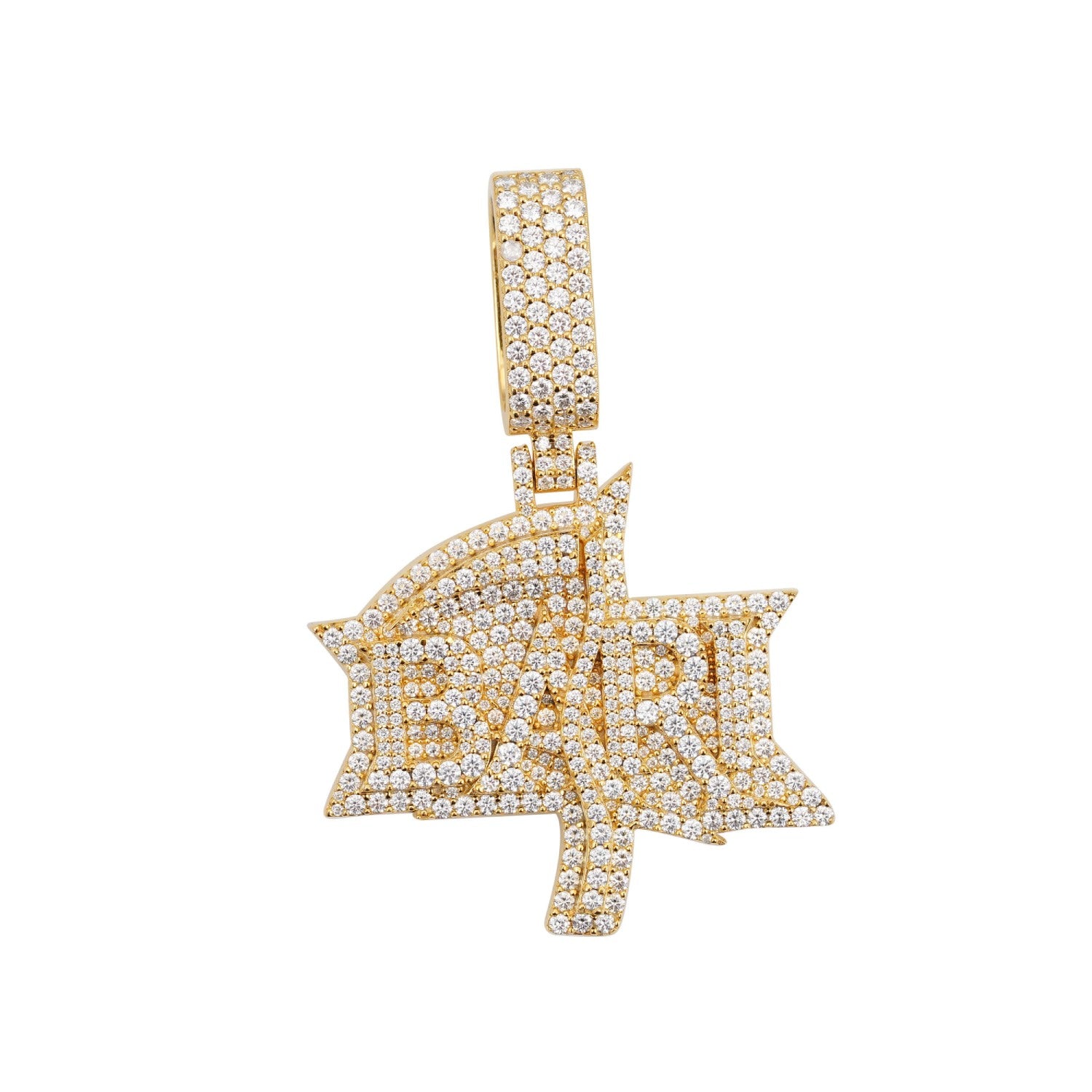 BARI Custom Moissanite Name Pendant 14K Gold iCECARTEL white