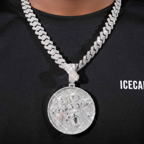 BIG PHARMA Custom Circle Pendant 14K Gold icecartel model1