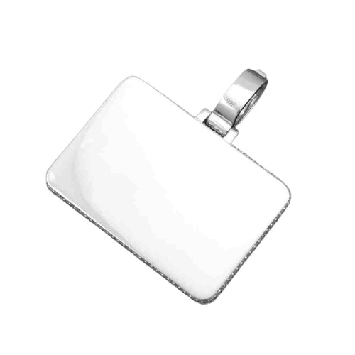 "BL" Custom Moissanite Rectangle Pendant 14K Gold 4