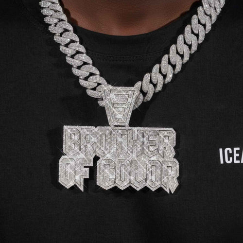 BRO Custom Name Moissanite Pendant model1