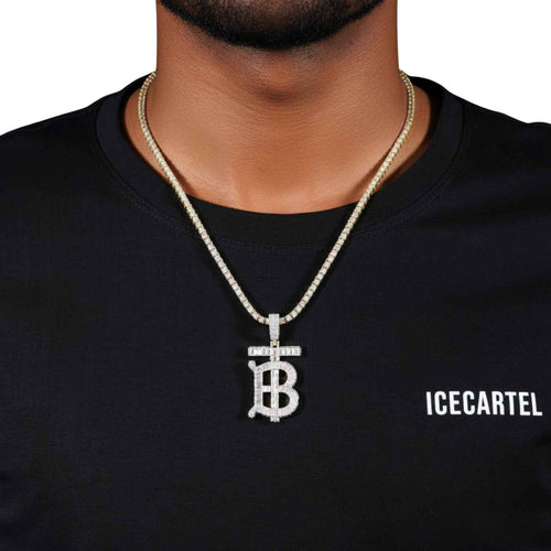 "BT" Custom Moissanite Pendant 14K Gold model 