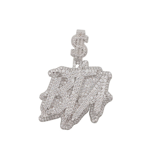 BTA Custom Name Moissanite Pendant 14K Gold icecartel white