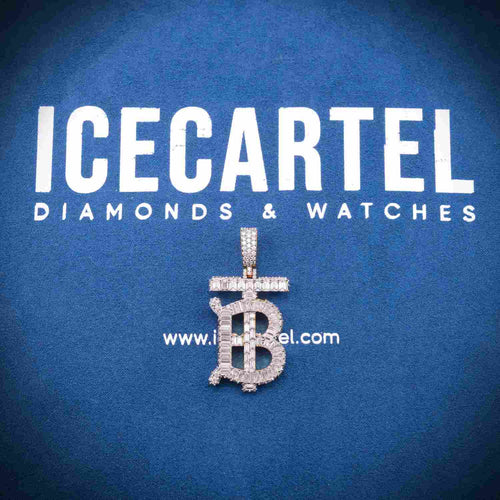 "BT" Custom Moissanite Pendant 14K Gold icecartel