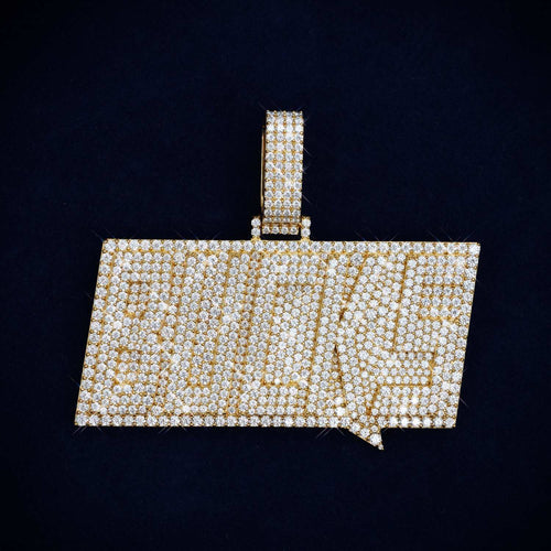 BUCKS Custom Moissanite Name Pendant 14K Gold icecartel main