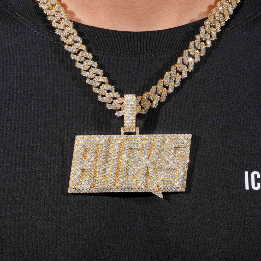 BUCKS Custom Moissanite Name Pendant 14K Gold icecartel model