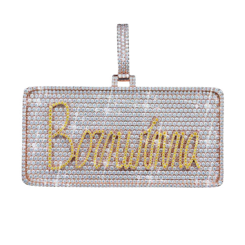 "Born Winna" Custom Moissanite Pendant 14K Gold 51