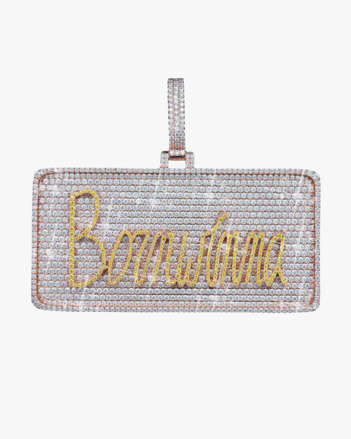 "Born Winna" Custom Moissanite Pendant 14K Gold 51