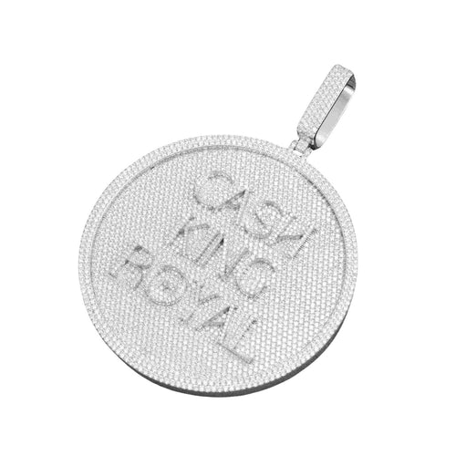 "CASH KING ROYAL" Custom Moissanite Name Pendant 14k Gold 1