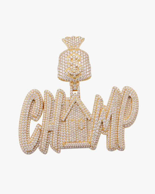 CHAMP Custom Moissanite Pendant 14K Yellow Gold 3