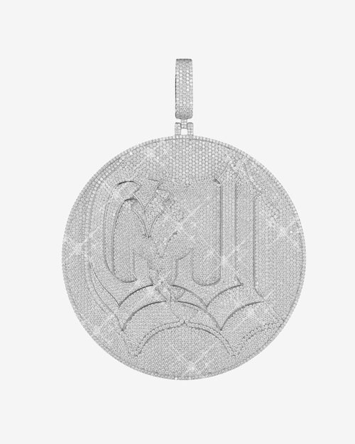 "CJ" Custom Moissanite Pendant 14K Gold 1