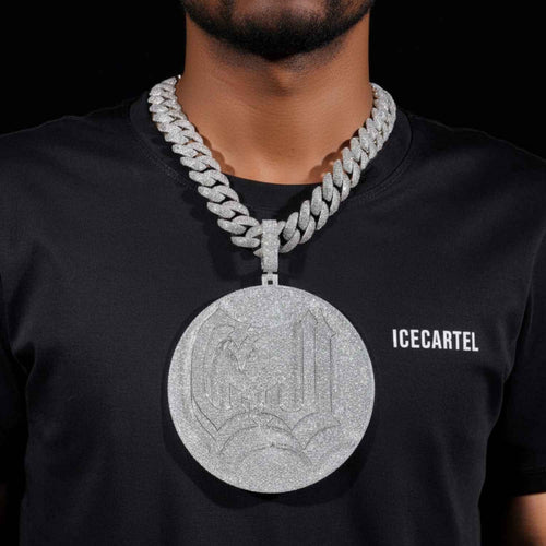 "CJ" Custom Moissanite Pendant 14K Gold model1