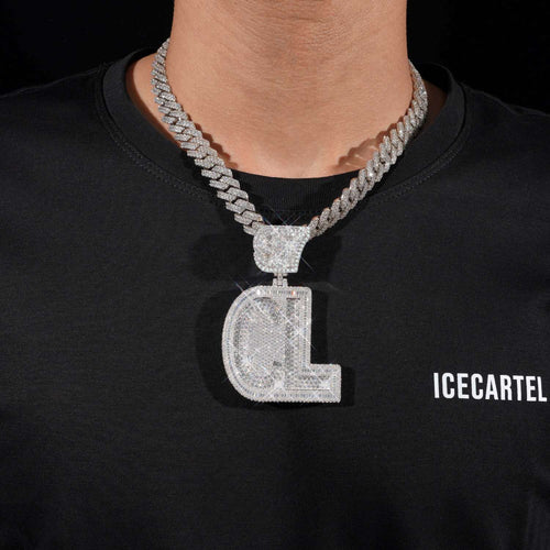 CL 97 Custom Name Moissanite Pendant 14K Gold icecartel model