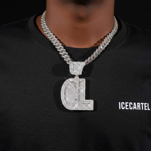 CL 97 Custom Name Moissanite Pendant 14K Gold icecartel model1