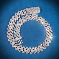 CUSTOM CLASP 15MM Moissanite Baguette Cuban Link Chain 2