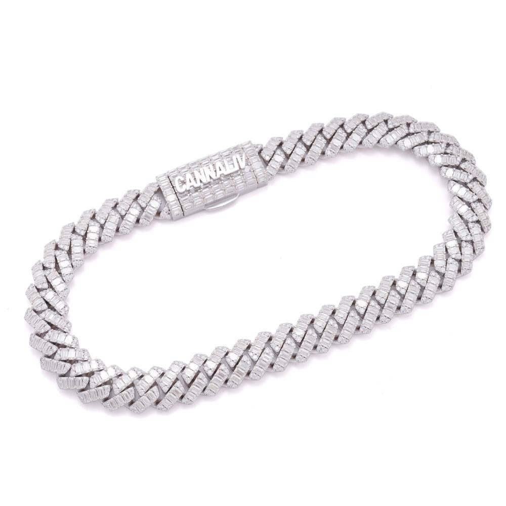 CUSTOM CLASP 15MM Moissanite Baguette Cuban Link Chain 4