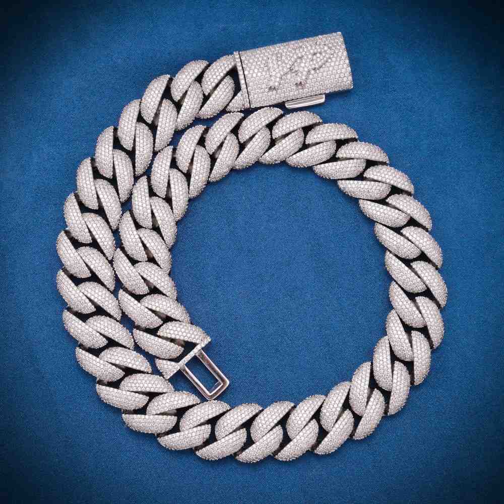 CUSTOM CLASP 5-Row Moissanite Miami Cuban Chain 14K Gold