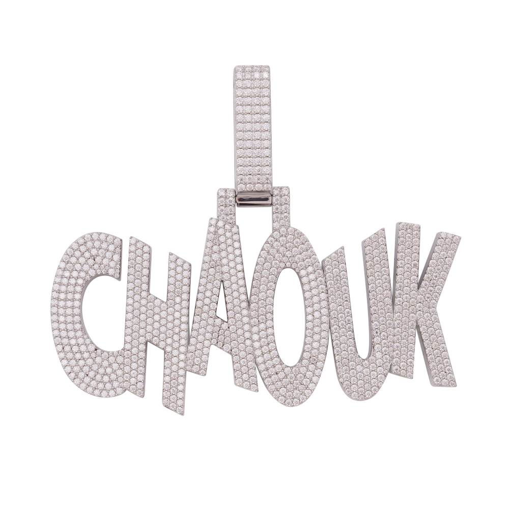 Chaouk Custom Pendant 14K White Gold 3