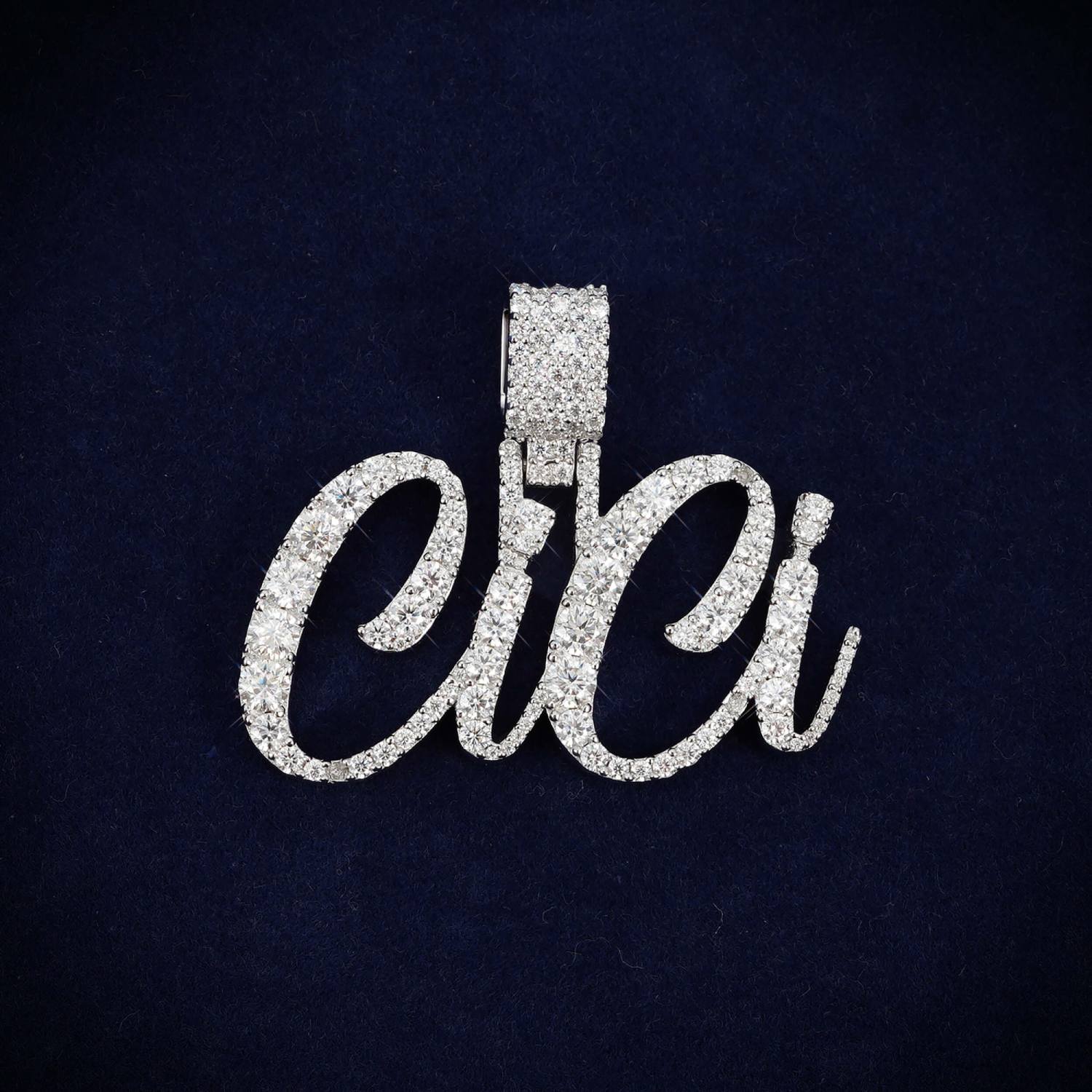 CiCi Custom Moissanite Name Pendant 14K Gold icecartel main
